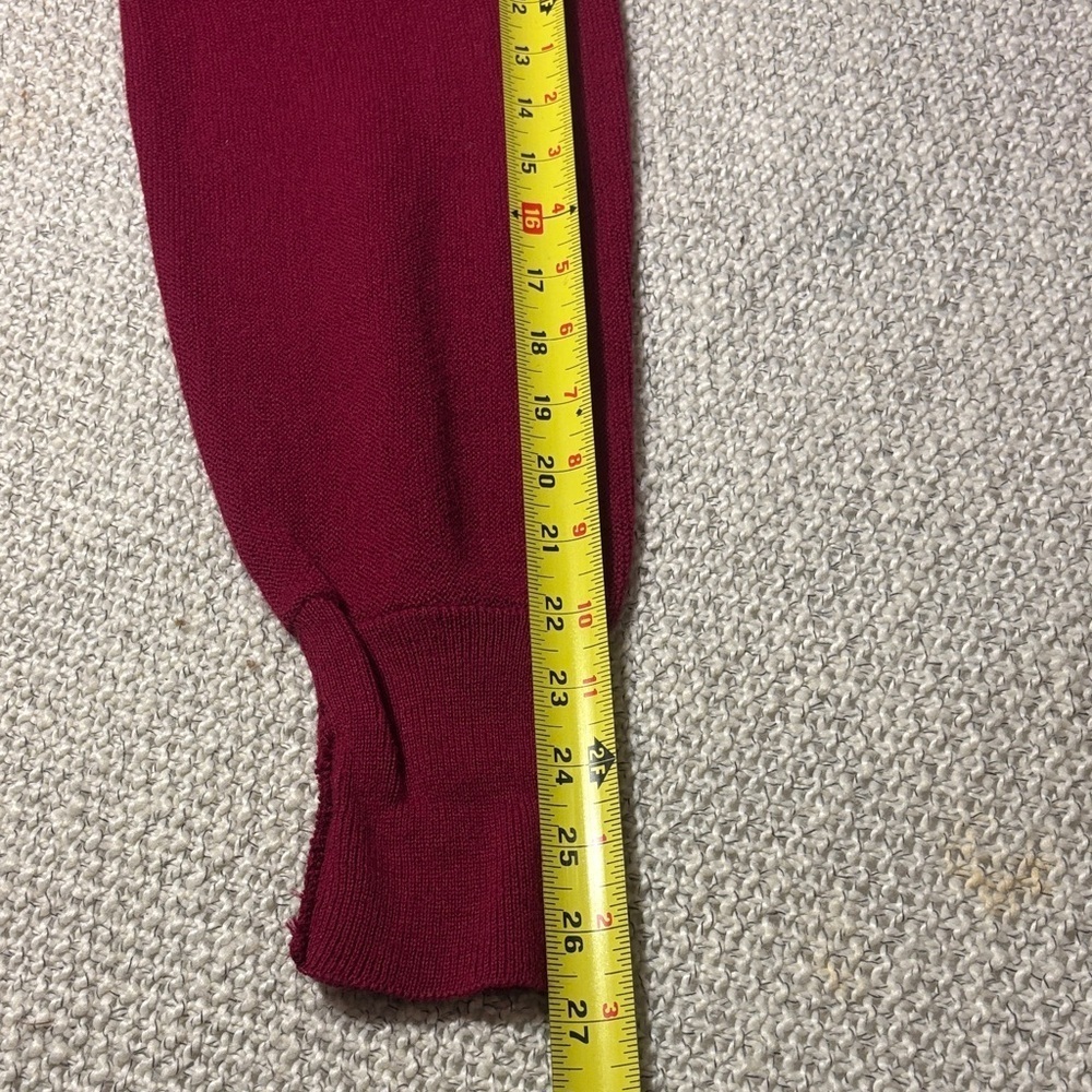 Vintage IZOD Men's Burgundy Button Cardigan Sweater - Picture 10 of 13